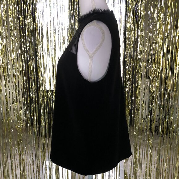 Black Sleeveless Polka Dot Sheer Mesh Yoke Top Forever 21 Size Medium Elegant - Picture 4 of 12